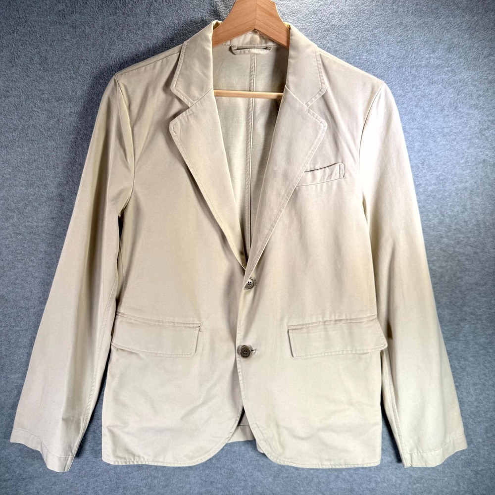 Buck Mason Neutral Beige Cotton Blazer Jacket